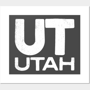 UT Utah Vintage State Typography Posters and Art